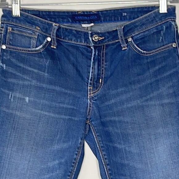 Martin + Osa Womens Blue Denim Bermuda Shorts Distressed Size 29 - Picture 3 of 8